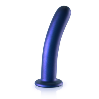 Smooth Silicone G-Spot Dildo - 7&#039;&#039; / 17 cm - Metallic Blue