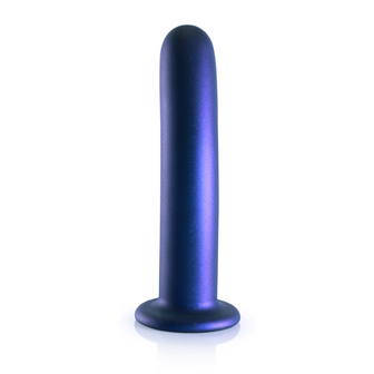 Smooth Silicone G-Spot Dildo - 7&#039;&#039; / 17 cm - Metallic Blue