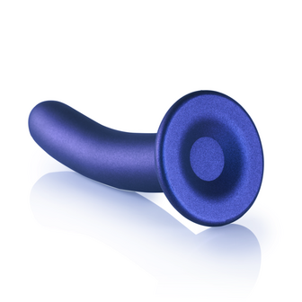 Smooth Silicone G-Spot Dildo - 7&#039;&#039; / 17 cm - Metallic Blue