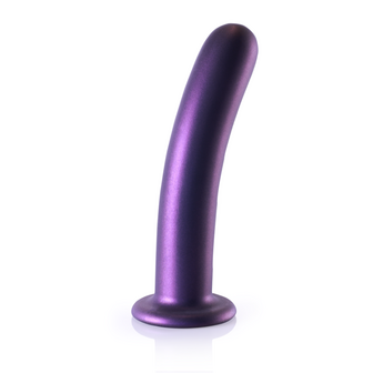 Smooth Silicone G-Spot Dildo - 7&#039;&#039; / 17 cm - Metallic Purple