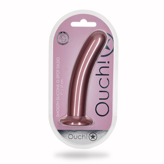 Smooth Silicone G-Spot Dildo - 7&#039;&#039; / 17 cm - Rose Gold