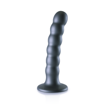 Beaded Silicone G-Spot Dildo - 5&#039;&#039; / 13 cm - Gunmetal