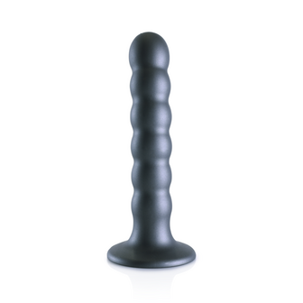 Beaded Silicone G-Spot Dildo - 5&#039;&#039; / 13 cm - Gunmetal