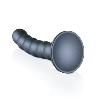 Beaded Silicone G-Spot Dildo - 5&#039;&#039; / 13 cm - Gunmetal