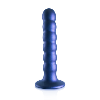 Beaded Silicone G-Spot Dildo - 5&#039;&#039; / 13 cm - Metallic Blauw