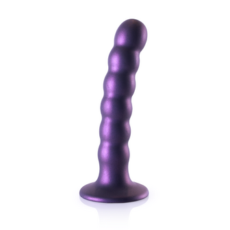 Beaded Silicone G-Spot Dildo - 5&#039;&#039; / 13 cm - Metallic Purple