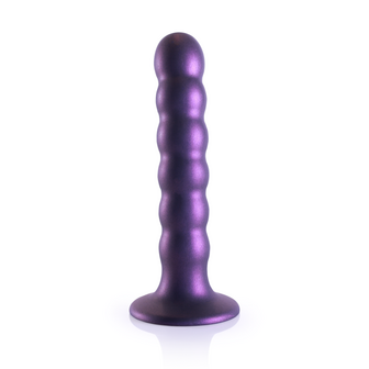 Beaded Silicone G-Spot Dildo - 5&#039;&#039; / 13 cm - Metallic Purple