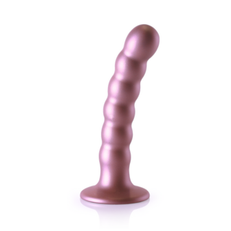 Beaded Silicone G-Spot Dildo - 5&#039;&#039; / 13 cm - Rose Gold