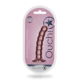 Beaded Silicone G-Spot Dildo - 5&#039;&#039; / 13 cm - Rose Gold