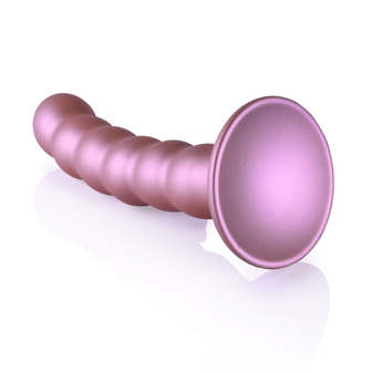 Beaded Silicone G-Spot Dildo - 5&#039;&#039; / 13 cm - Rose Gold