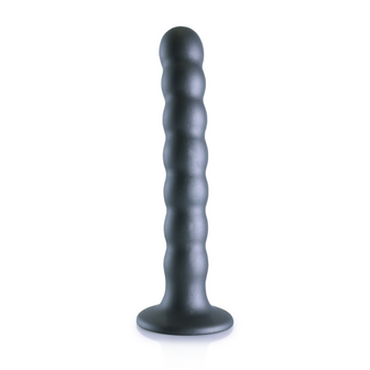 Beaded Silicone G-Spot Dildo - 6.5&#039;&#039; / 16,5 cm - Gunmetal