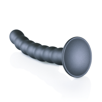 Beaded Silicone G-Spot Dildo - 6.5&#039;&#039; / 16,5 cm - Gunmetal