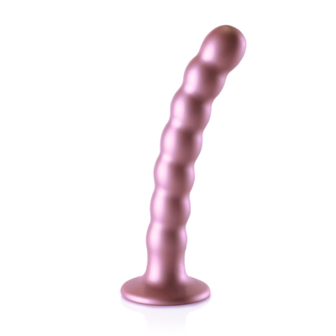 Beaded Silicone G-Spot Dildo - 6.5&#039;&#039; / 16,5 cm - Ros&eacute; Goud