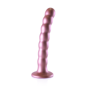 Beaded Silicone G-Spot Dildo - 6.5&#039;&#039; / 16,5 cm - Rose Gold