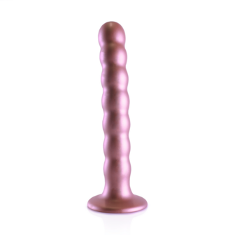 Beaded Silicone G-Spot Dildo - 6.5&#039;&#039; / 16,5 cm - Rose Gold