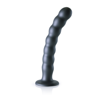 Beaded Silicone G-Spot Dildo - 8&#039;&#039; / 20,5 cm - Gunmetal