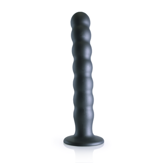 Beaded Silicone G-Spot Dildo - 8&#039;&#039; / 20,5 cm - Gunmetal