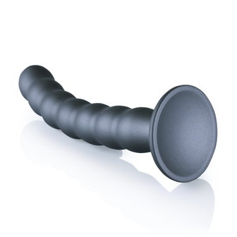 Beaded Silicone G-Spot Dildo - 8&#039;&#039; / 20,5 cm - Gunmetal