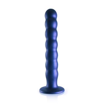 Beaded Silicone G-Spot Dildo - 8&#039;&#039; / 20,5 cm - Metallic Blue