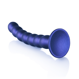 Beaded Silicone G-Spot Dildo - 8&#039;&#039; / 20,5 cm - Metallic Blue