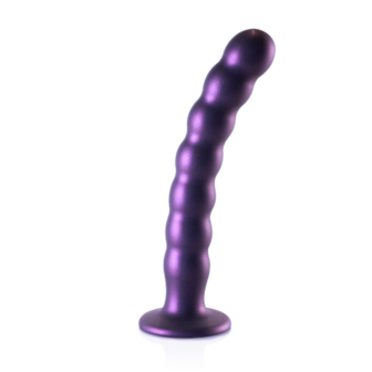 Gekralde Silicone G-Spot Dildo - 8&#039;&#039; / 20,5 cm - Metallic Paars