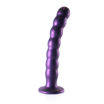 Beaded Silicone G-Spot Dildo - 8&#039;&#039; / 20,5 cm - Metallic Purple