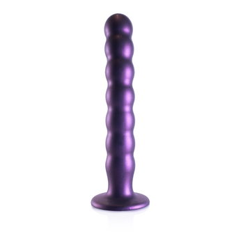 Beaded Silicone G-Spot Dildo - 8&#039;&#039; / 20,5 cm - Metallic Purple