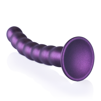 Beaded Silicone G-Spot Dildo - 8&#039;&#039; / 20,5 cm - Metallic Purple