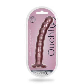 Beaded Silicone G-Spot Dildo - 8&#039;&#039; / 20,5 cm - Rose Gold