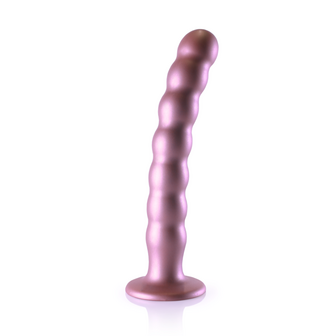 Beaded Silicone G-Spot Dildo - 8&#039;&#039; / 20,5 cm - Rose Gold