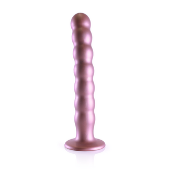 Beaded Silicone G-Spot Dildo - 8&#039;&#039; / 20,5 cm - Rose Gold