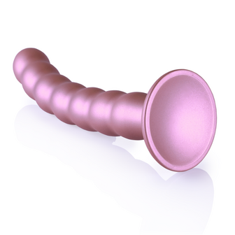 Beaded Silicone G-Spot Dildo - 8&#039;&#039; / 20,5 cm - Rose Gold