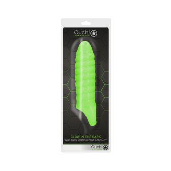 Swirl Dikke Rekbare Penis Sheath - Glow in the Dark