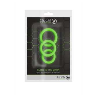 Cockring Set - Glow in the Dark - 3 Stuks