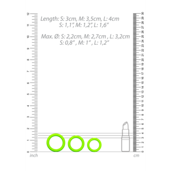 Cockring Set - Glow in the Dark - 3 Stuks