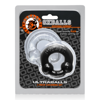 Ultraballs - 2-pack Nodule Pressure Cockrings - Black / Clear