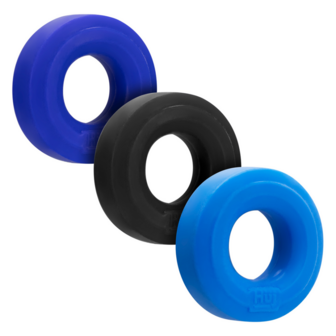 Huj3 - Cockring 3-pack - Tar / Cobalt / Aqua