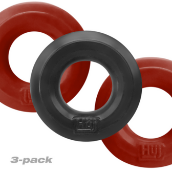 Huj3 - Cockring 3-pack - Cherry Ice / Tar Ice