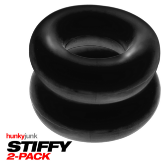 Stiffy - 2-pack No-Roll Cockrings - Tar Ice