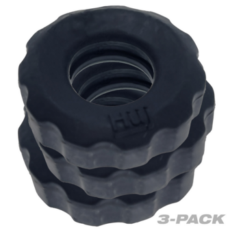 Super Huj - 3-pack Stretchy Cockrings - Tar Ice