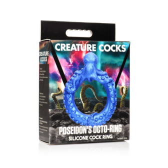 Poseidon&#039;s Octo-Ring - Siliconen Cockring - Blauw