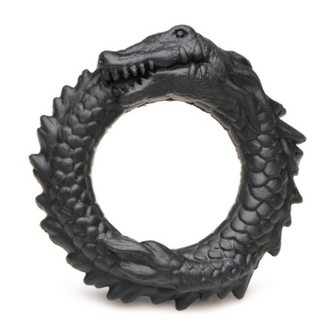 Zwarte Caiman - Silicone Cockring - Zwart