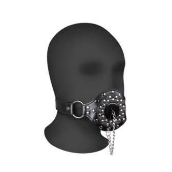 Open Mouth Gag met Plug Stopper - Zwart