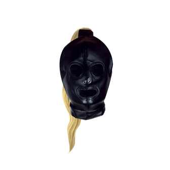 Mask met Blonde Ponytail - Zwart