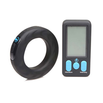 Vibrating and E-Stim Silicone Cockring + Remote Control