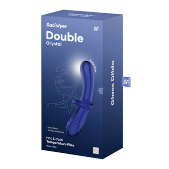 Double Crystal - Glass Dildo - Light Blue