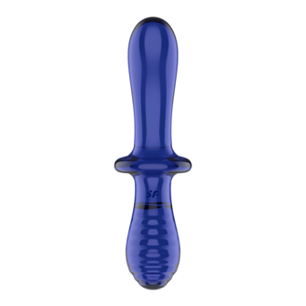 Double Crystal - Glass Dildo - Light Blue