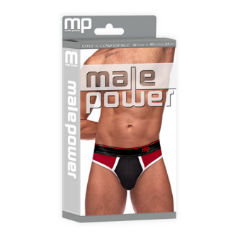 Panel Thong - S/M - Zwart/rood