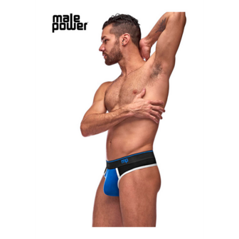 Panel Thong - L/XL - Zwart/Blauw