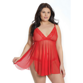 Trim Babydoll and Thong - One Size